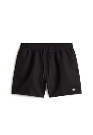 Schwarze Badeshorts aus leichtem Stoff, mit elastischem Bund, Kordelzug und einem kleinen Vans-Logoetikett.