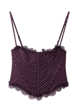 Stradivarius, FITTED FLORAL PRINT CROPPED TOP - Top - purple