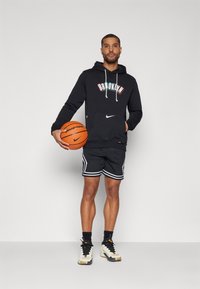 Nike Performance NBA CITY EDITION BROOKLYN NETS HOODY - Klubové oblečenie - black/white