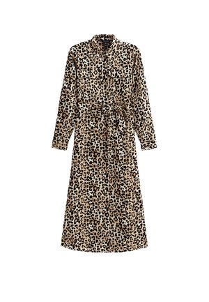 New Look, LEOPARD PRINT SATIN MIDI SHIRT DRESS - Blousejurk - brown pattern