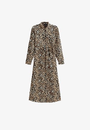 New Look, LEOPARD PRINT SATIN MIDI SHIRT DRESS - Blousejurk - brown pattern