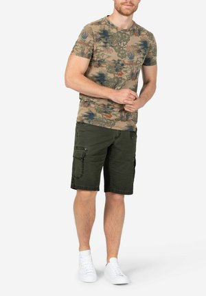 KURZARM MIT UNTERWASSERWELT-MOTIVEN - T-Shirt print - braun