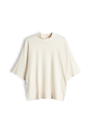 OPUS, RELAXED FIT STAND COLLAR - Basic T-shirt - soft cream
