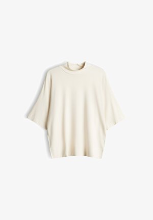 OPUS, RELAXED FIT STAND COLLAR - Basic T-shirt - soft cream