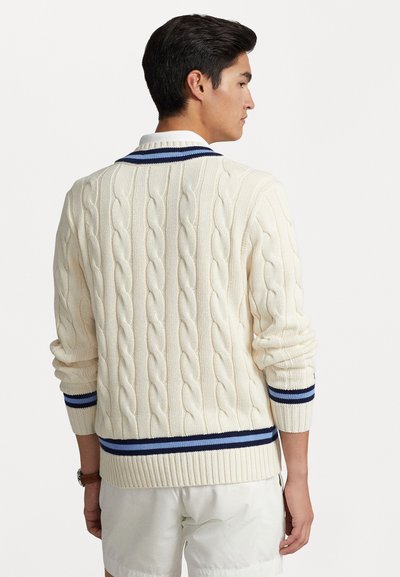 Polo Ralph Lauren THE ICONIC CRICKET JUMPER - Jumper - cream/navy