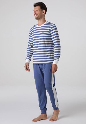 SET - Pigiama - blu righe avorio