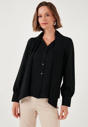 REGULAR FIT - Button-down blouse - black