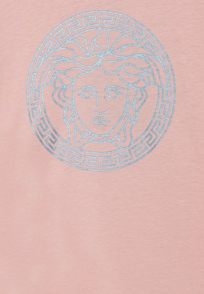 Versace MEDUSA GRECA LAMINA UNISEX - Apdrukāts T-krekls - dusty rose/blue