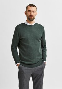 Selected Homme SLHBERG CREW NECK - Stickad tröja - darkest spruce