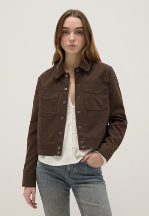 REGULAR FIT CHEST POCKETS - Leichte Jacke - dark brown