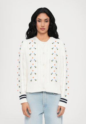 KNITTED CREW NECK - Cardigan - white