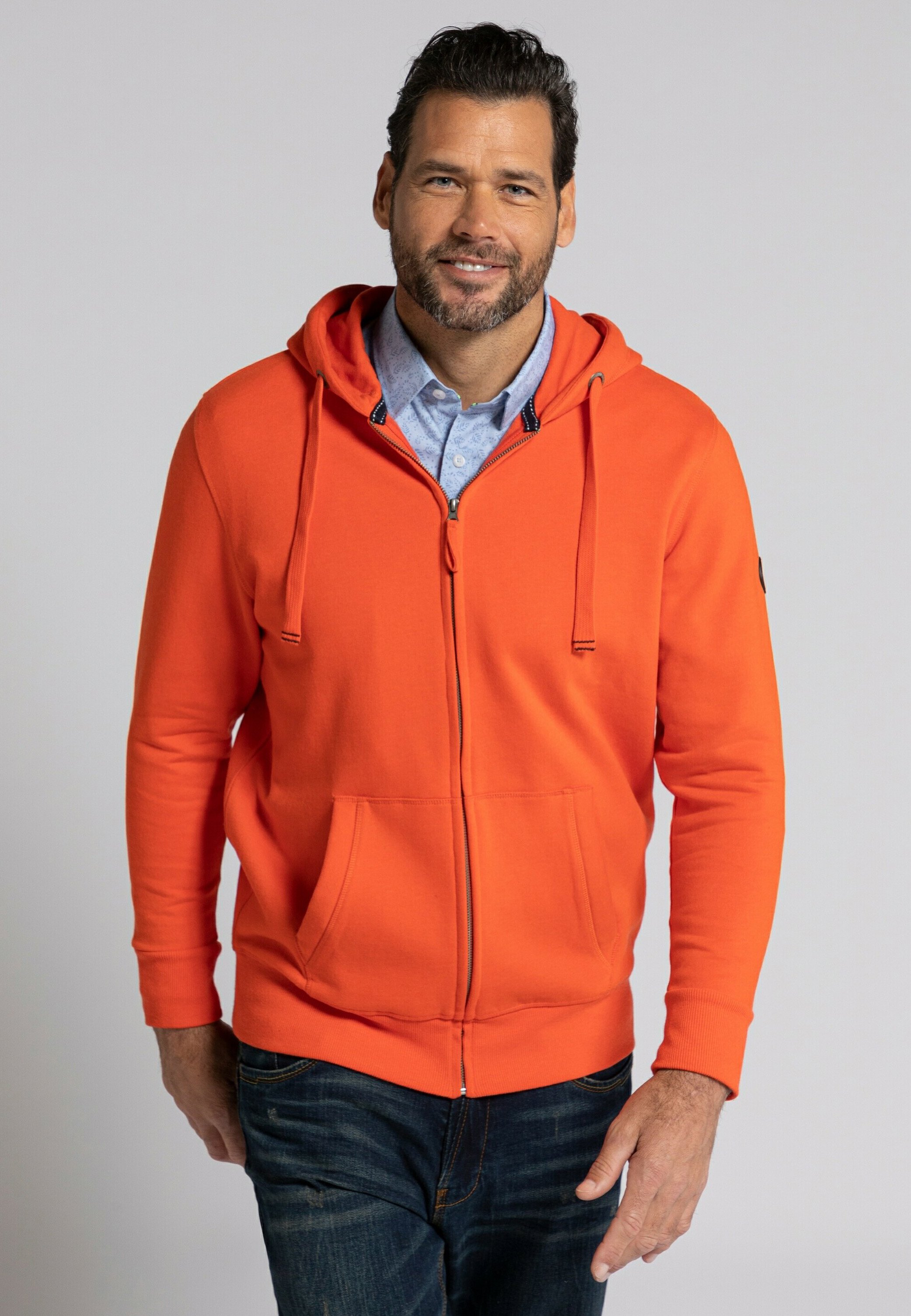 orange hoodie with zipper