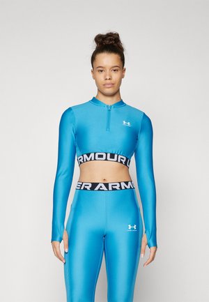 HEATGEAR 1/4 ZIP - T-shirt à manches longues - ether blue/white