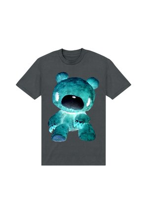 Henry Tiger, GLOOMY BEAR THE NAUGHTY GRIZZLY NEGATIVE SPOOKY HALLOWEEN ANIME - T-shirts print - charcoal grey