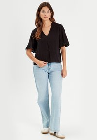 Cache Cache BESTICKTE MIT KURZEN ÄRMELN - Blouse - noir