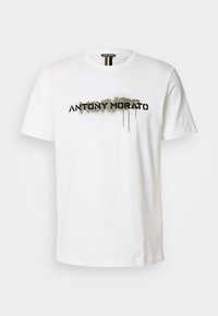 REGULAR FIT WITH MATT  AND FLOCK LOGO  - Print T-shirt - cream