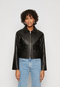 Abercrombie & Fitch JACKET - Jakna od umjetne kože - black beauty