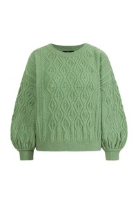 O-NECK STRUCTURE PATTERN - Jumper - green