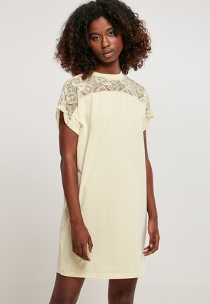 LADIES LACE TEE DRESS - Denné šaty - softyellow