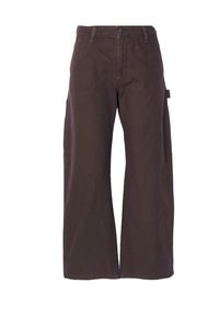 LOOSE CARPENTER TROUSERS - Kelnės - dark brown
