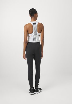 adidas Women's Essentials 3-Stripes Cotton Leggings Black/White — foto 4