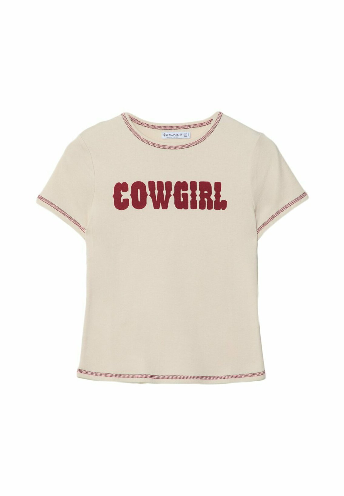 Stradivarius SHORT SLEEVE WITH COWGIRL - T-shirt con stampa - beige -  Zalando.it