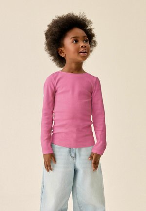 Next, RIBBED LONG SLEEVE TOP STANDARD - Top s dlhým rukávom - dark pink