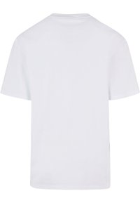 White cotton t-shirt featuring a classic crew neckline and short sleeves. The back is plain with a smooth, soft texture.