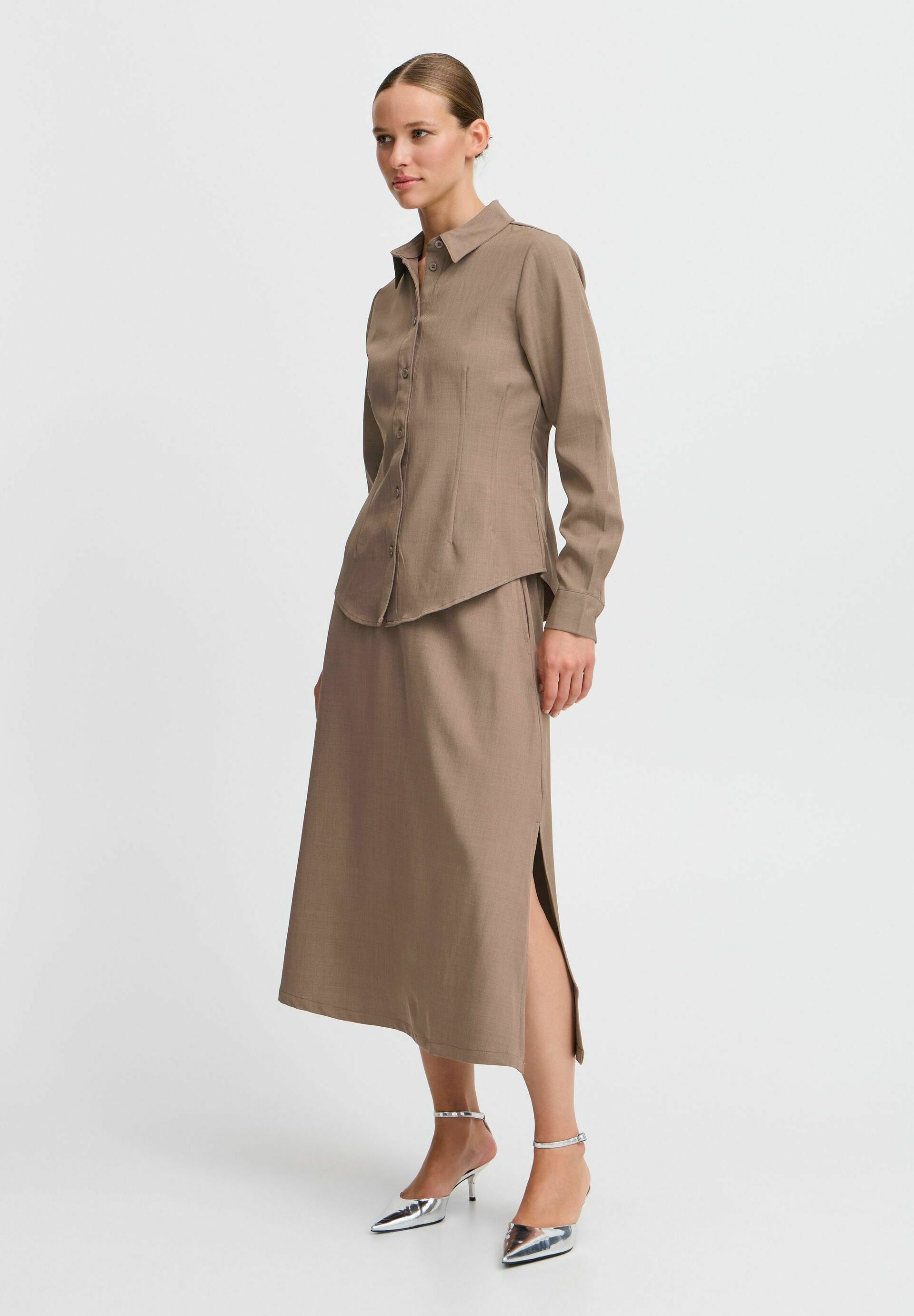 b.young BYMMMIDDE - Skjortebluser - walnut melange/brun
