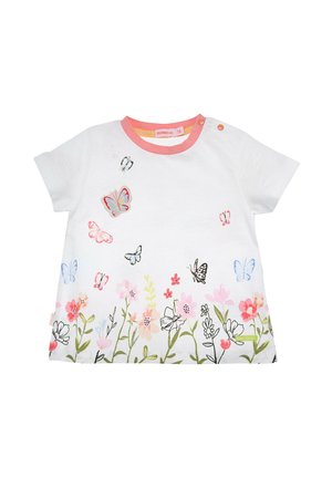 HALBARM BLUMENWIESE - T-Shirt print - weiss