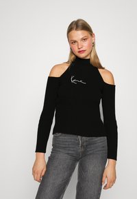 Karl Kani SMALL SIGNATURE CUTOUT TURTLE NECK - Langarmshirt - black