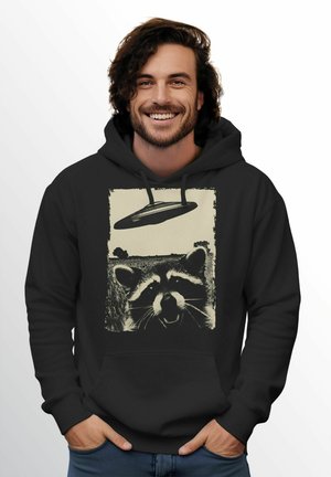 WASCHBÄR ALIENS FOTODRUCK FRONT FASHION STREETSTYLE - Hoodie - schwarz