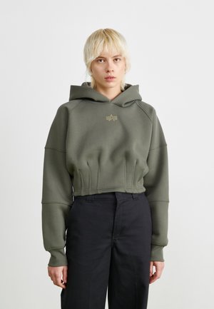 Alpha Industries WAISTED HOODY - Sweatshirt - dark olive