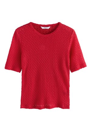 Next REGULAR FIT - TEXTURE HALF SLEEVE - Basic póló - red