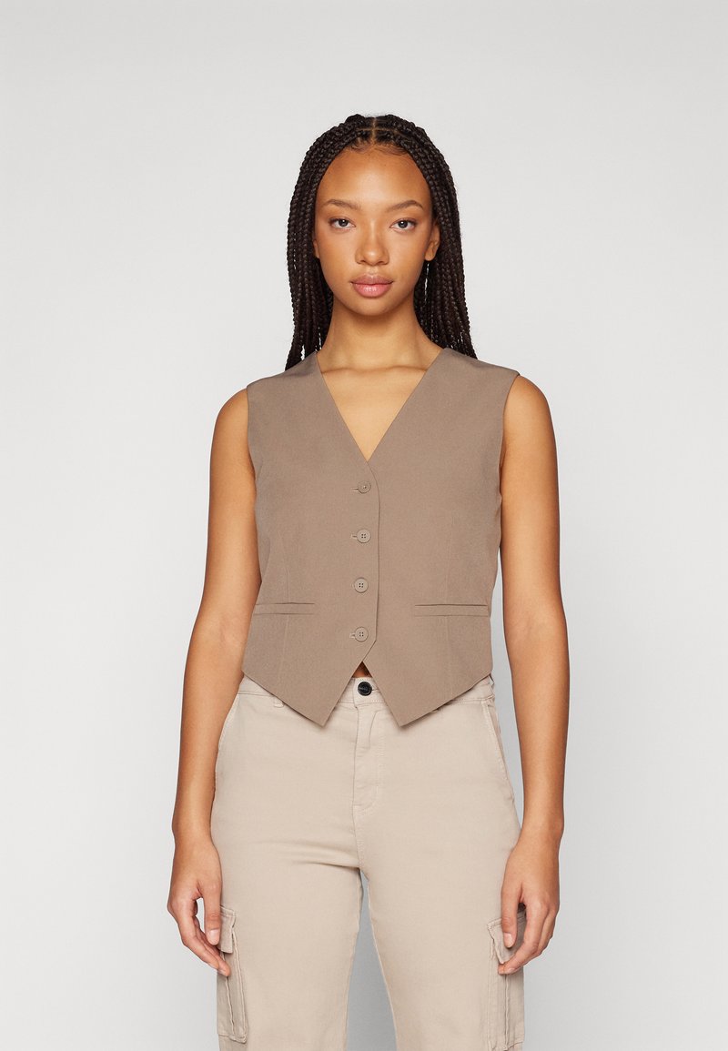 ONLY ONLASTRID SHORT FITTED - Strukirani kaput - walnut
