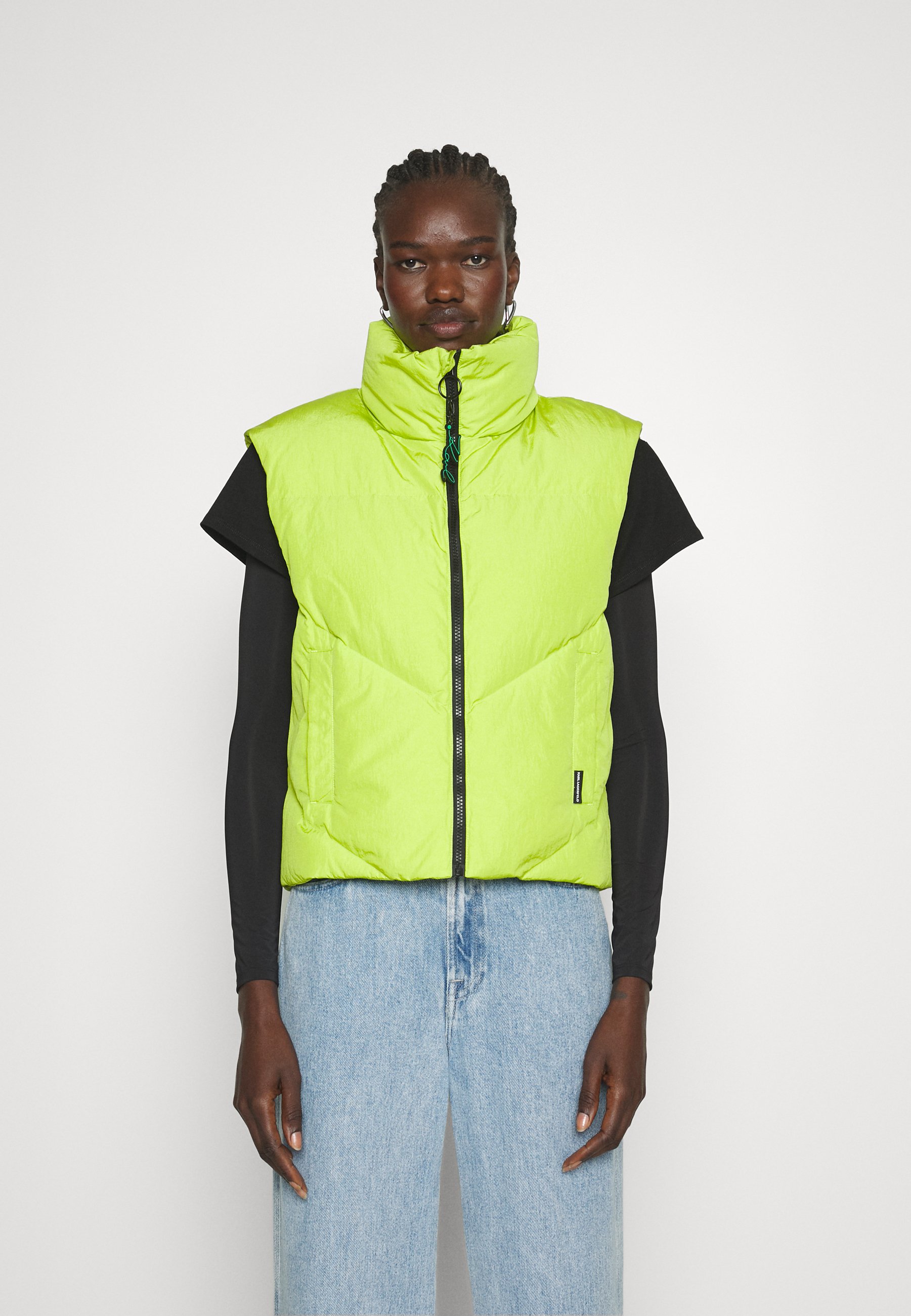 KARL LAGERFELD PADDED VEST Weste Tender Shoots neongr n Zalando de KARL LAGERFELD PADDED VEST Weste Tender Shoots neongr n Zalando de