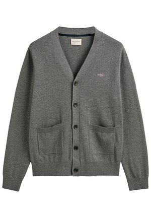 GANT V-NECK - Chaqueta de punto - dark grey melange