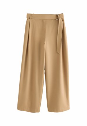 Next, BELTED WIDE LEG TROUSERS - Trousers - camel