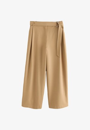Next, BELTED WIDE LEG TROUSERS - Trousers - camel