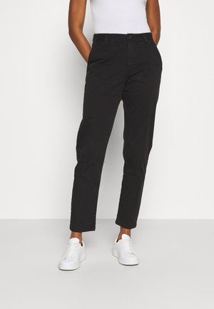 KnowledgeCotton Apparel WILLOW SLIM - Chino stiliaus kelnės - black jet