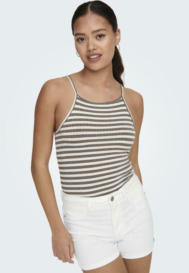 JDY 2 PACK GESTREIFTES TANK ÄRMELLOSES FRANSISKA - Top - hellbraun