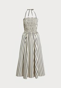 STRIPED SILK BLEND DRESS - Day dress - white/black