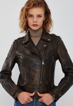 Leather jacket - brown