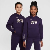 Sudaderas moradas con capucha y gran logo "KM" en dorado, con detalles de llamas en las mangas. Combínalas con pantalones a juego, fabricados en un tejido suave.