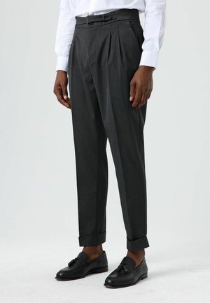 HIGH WAIST PLEATED - Broek - anthracite