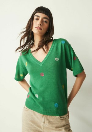 Next V-NECK GEM - T-shirt imprimé - bright green shell