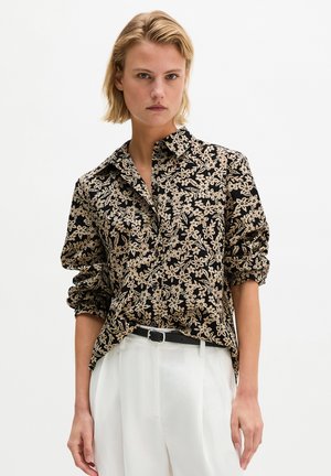 Marc O'Polo, BLOUSE, A-SHAPE, GATHERED SLEEVES, KENT COLLAR, PRINT - Button-down blouse - multi/ deep night blue