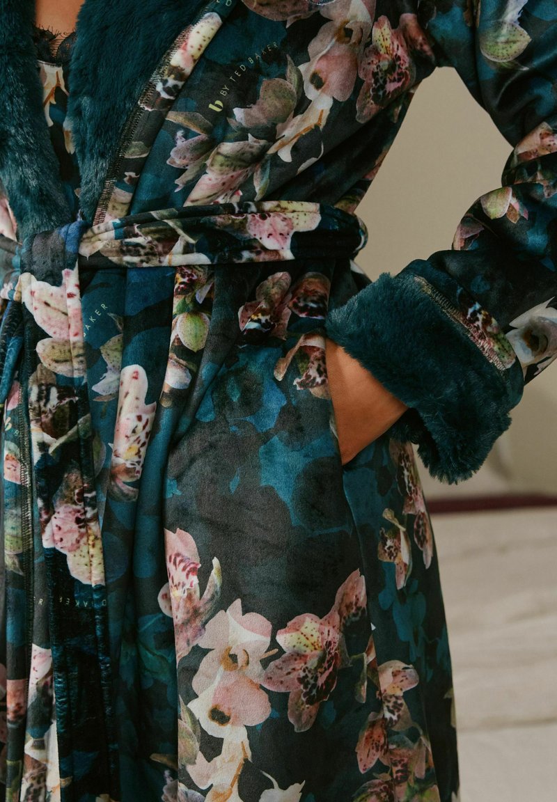 B by Ted Baker REGULAR FIT - FLORAL COSY - Dressing gown - teal/blue/teal - Zalando B by Ted Baker REGULAR FIT - FLORAL COSY - Dressing gown - teal/blue/teal - Zalando