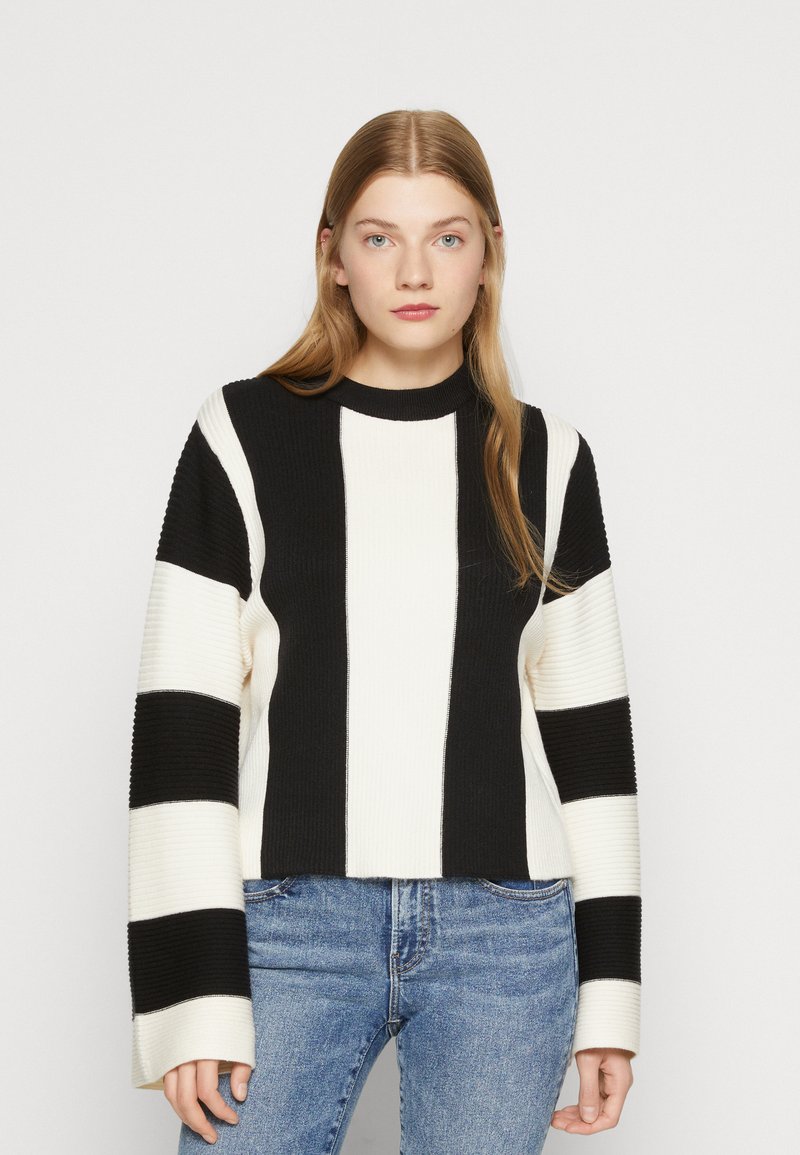 NAKD STRIPED DETAIL Jumper black/off white/black Zalando.ie