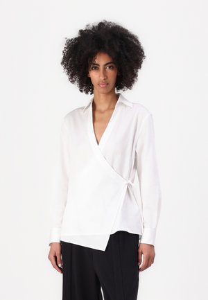 Calvin Klein WRAP SHIRT - Blūze - brilliant white